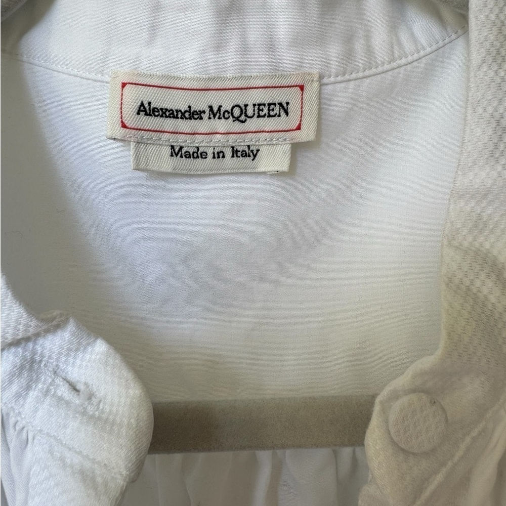 Alexander McQueen White Crisp Cotton Dress - Picture 2 of 8